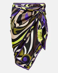 Emilio Pucci Pareo Marmo in twill di seta Multicolore