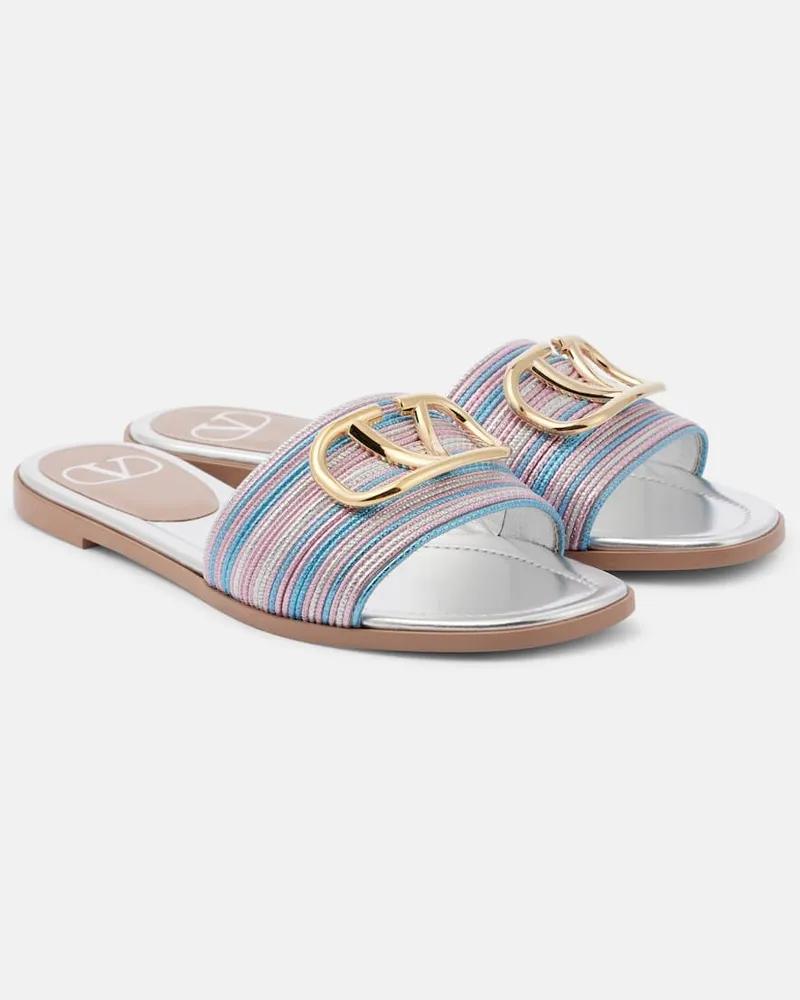 Valentino Garavani Sandali VLogo in pelle metallizzata Multicolore
