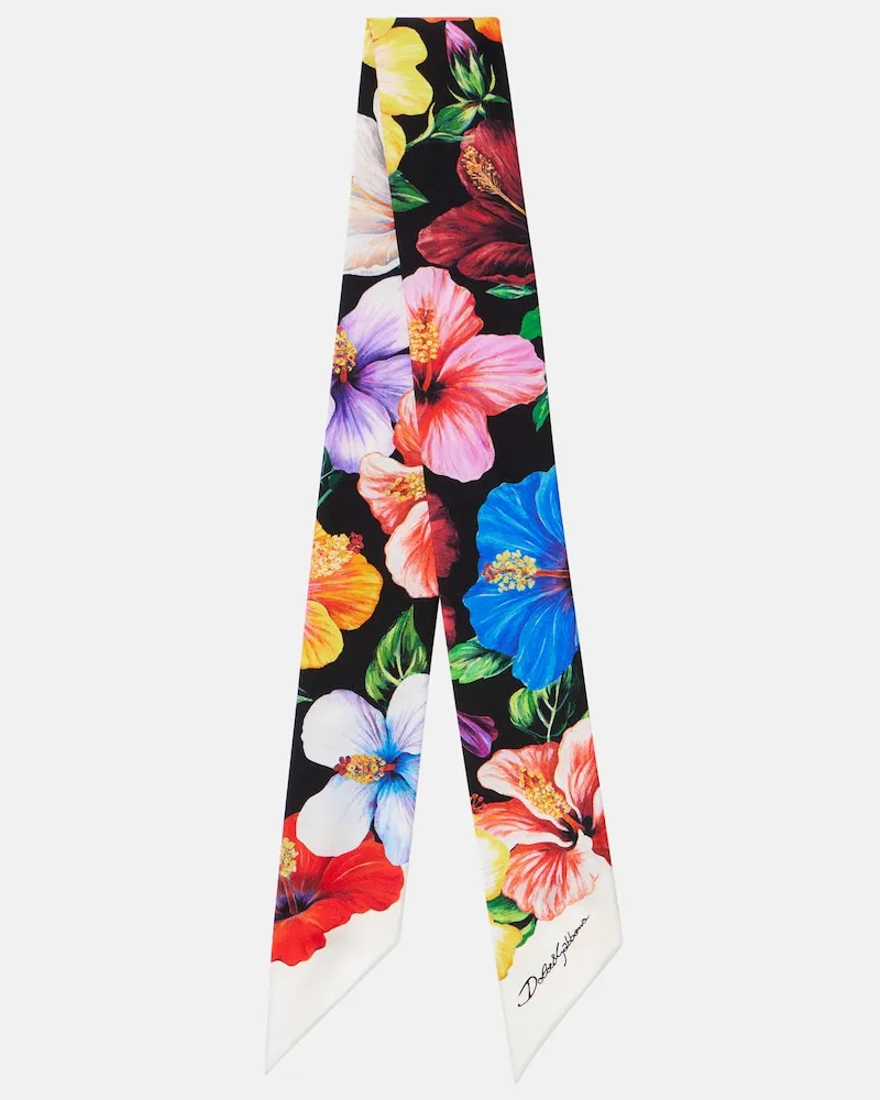 Dolce & Gabbana Foulard in twill di seta con stampa Multicolore