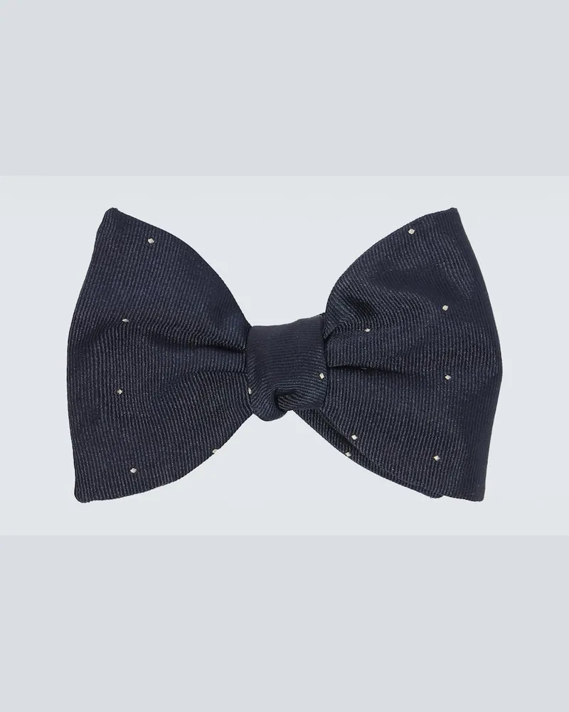 Dunhill Papillon in seta a pois Blu