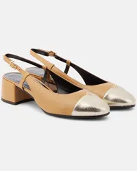 Tory Burch Pumps slingback in pelle con logo Multicolore