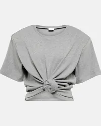 Magda Butrym T-shirt cropped in misto cotone Grigio