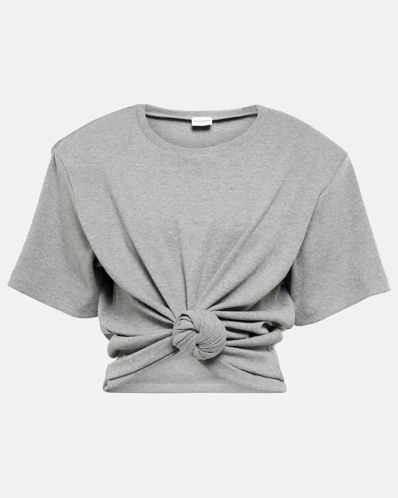 Magda Butrym T-shirt cropped in misto cotone Grigio