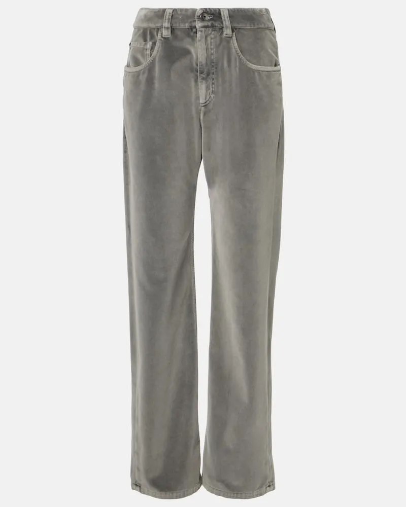 Brunello Cucinelli Pantaloni regular in velluto Grigio