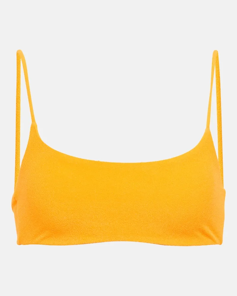JADE SWIM Top bikini Muse Scoop in spugna Giallo