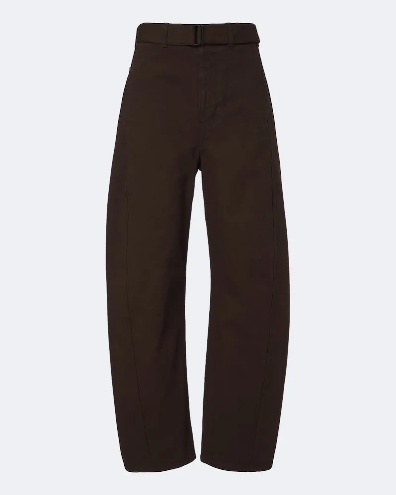 Christophe Lemaire Jeans barrel Twisted con cintura Marrone