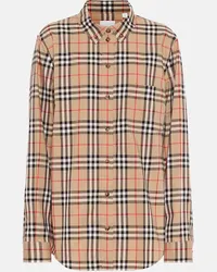 Burberry Camicia a quadri in cotone Beige