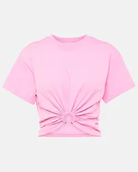 Paco Rabanne T-shirt in jersey di cotone Rosa