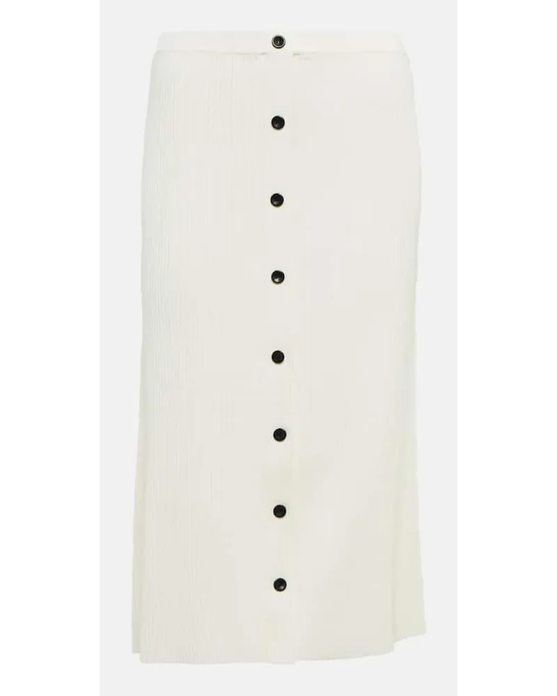 Proenza Schouler Gonna midi in maglia a vita alta Bianco