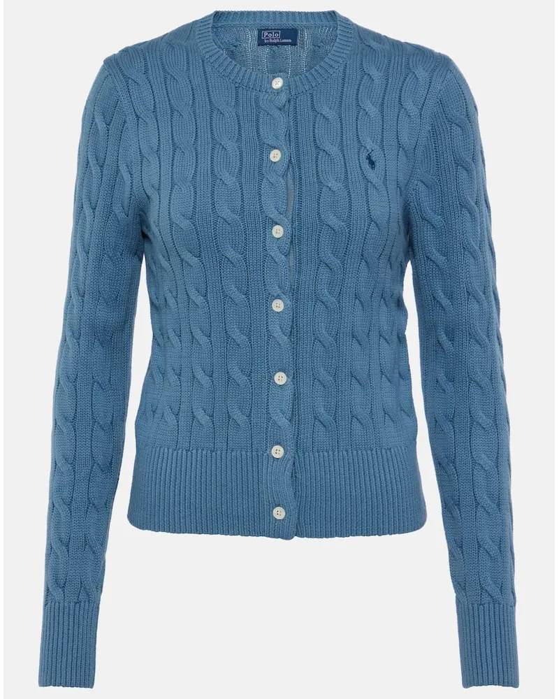 Ralph Lauren Cardigan in cotone a trecce Blu