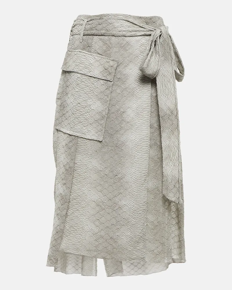 Victoria Beckham Gonna a portafoglio in seta crÃªpe de chine Grigio