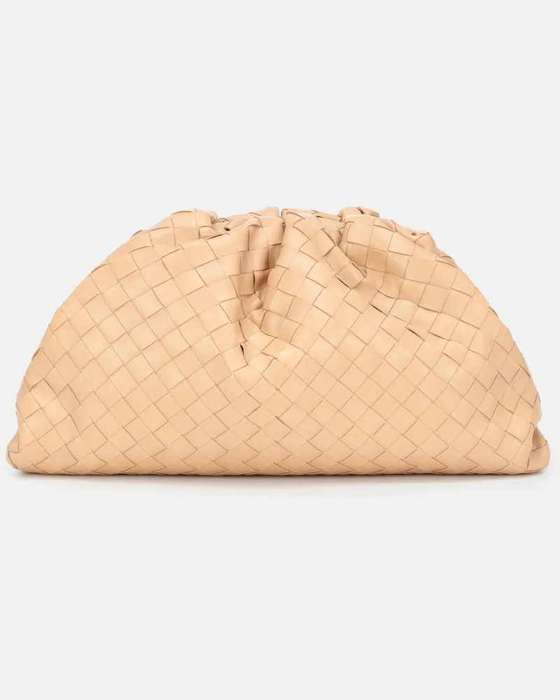 Bottega Veneta Clutch Pouch in pelle intrecciata Beige