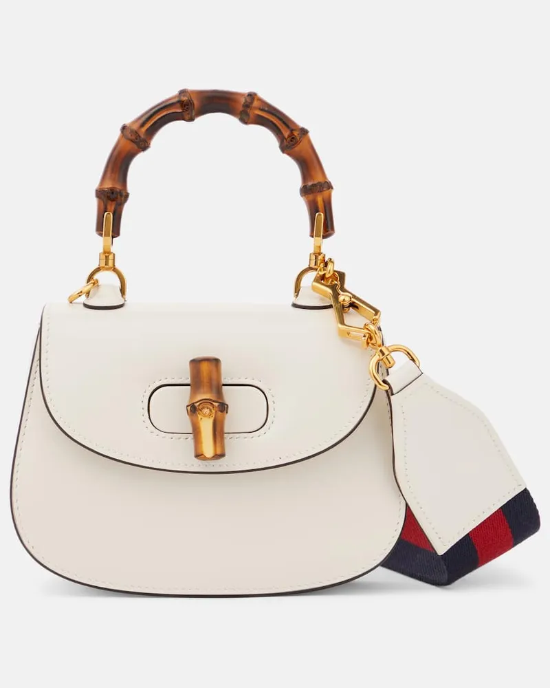Gucci Borsa Gucci Bamboo 1947 Mini in pelle Bianco