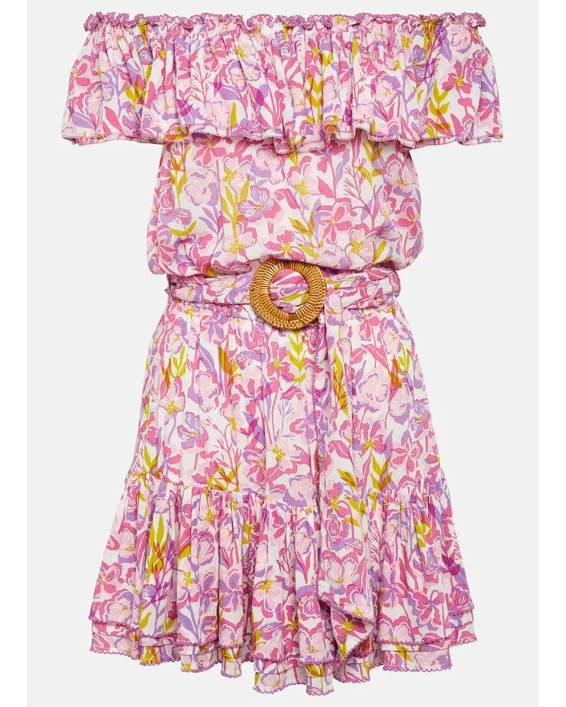 Poupette St Barth Miniabito Bella con scollo bardot Rosa