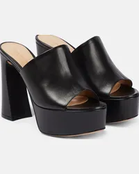 Gianvito Rossi Mules Holly in pelle con plateau Nero