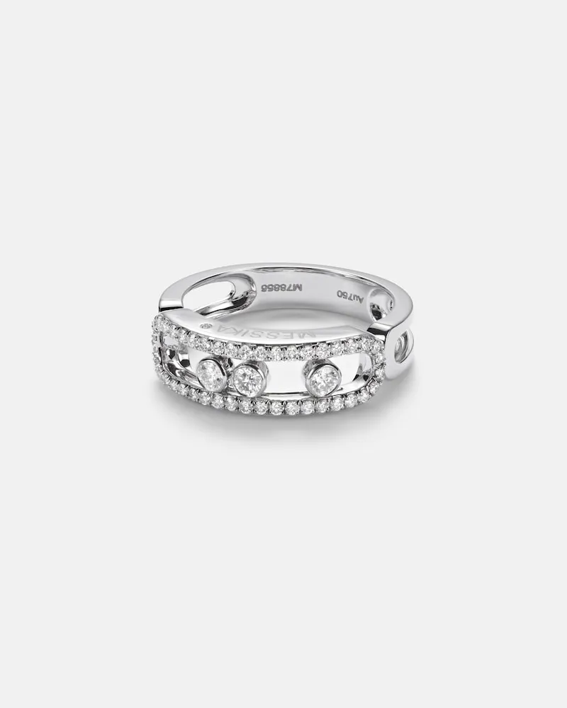 Messika Anello Move Classique in oro bianco 18kt con diamanti Argento