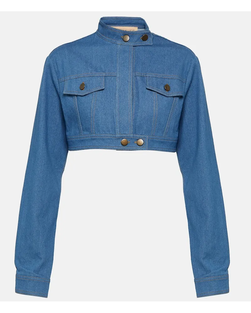 Aya Muse Giacca di jeans cropped Pilla Blu