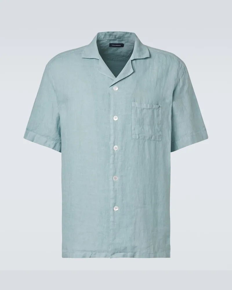 Thom Sweeney Camicia in lino Blu