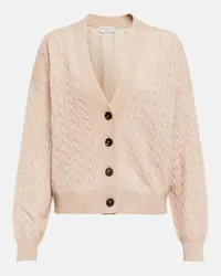 Brunello Cucinelli Cardigan in alpaca e cotone Marrone