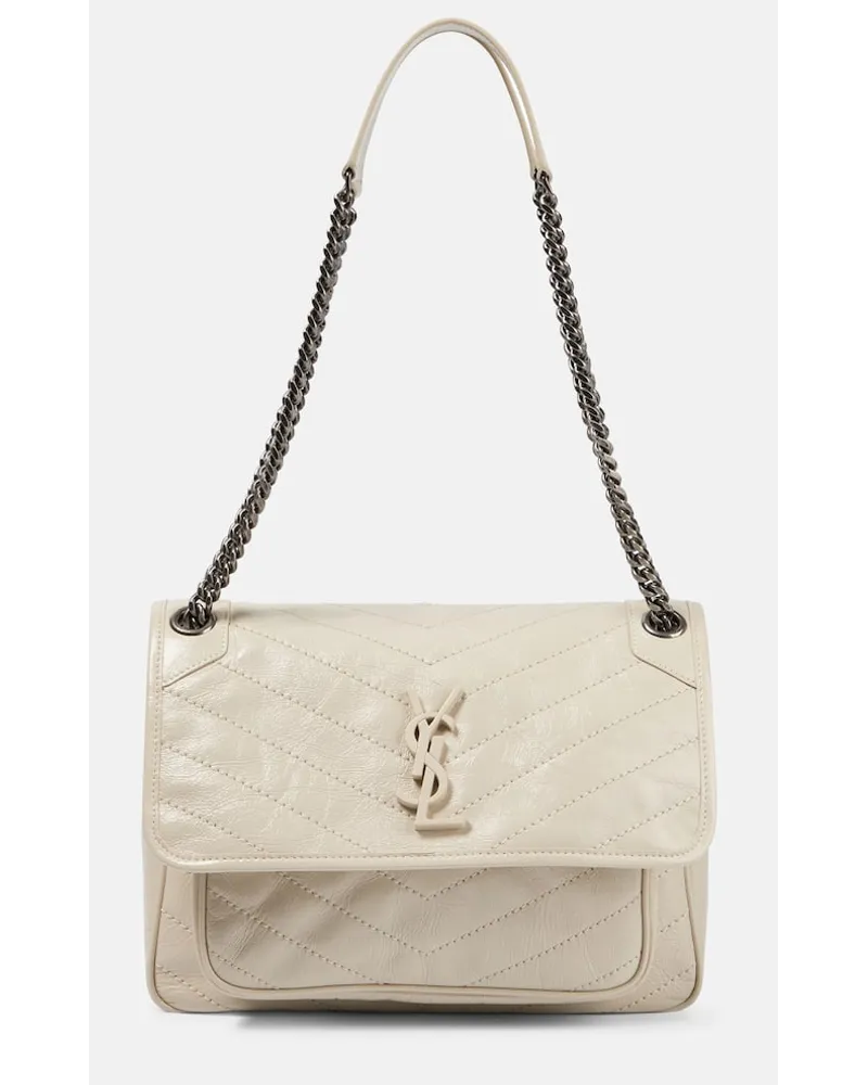 Saint Laurent Borsa a spalla Niki Medium in pelle Bianco