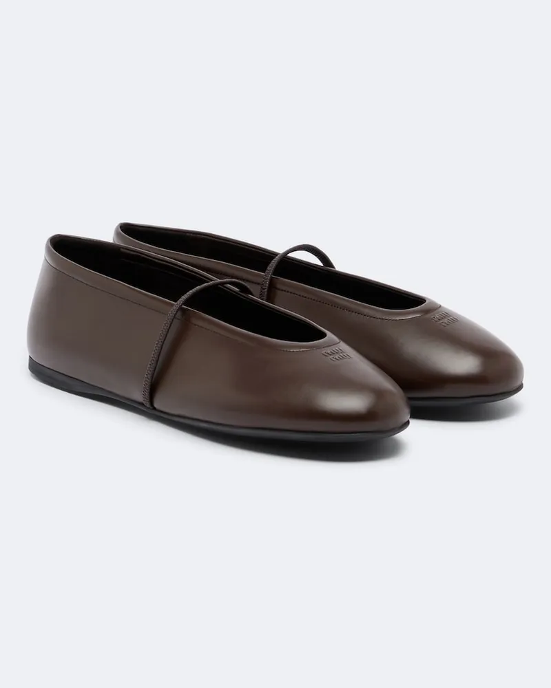 Miu Miu Ballerine in pelle Marrone
