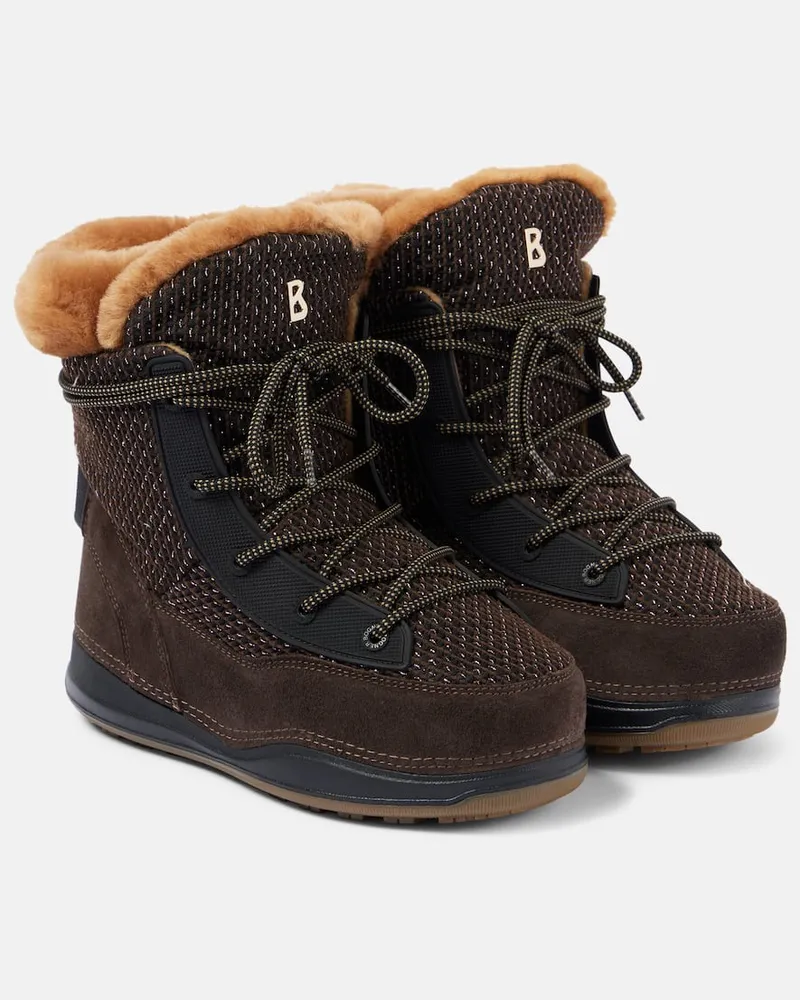 Bogner Stivaletti in suede con shearling Marrone