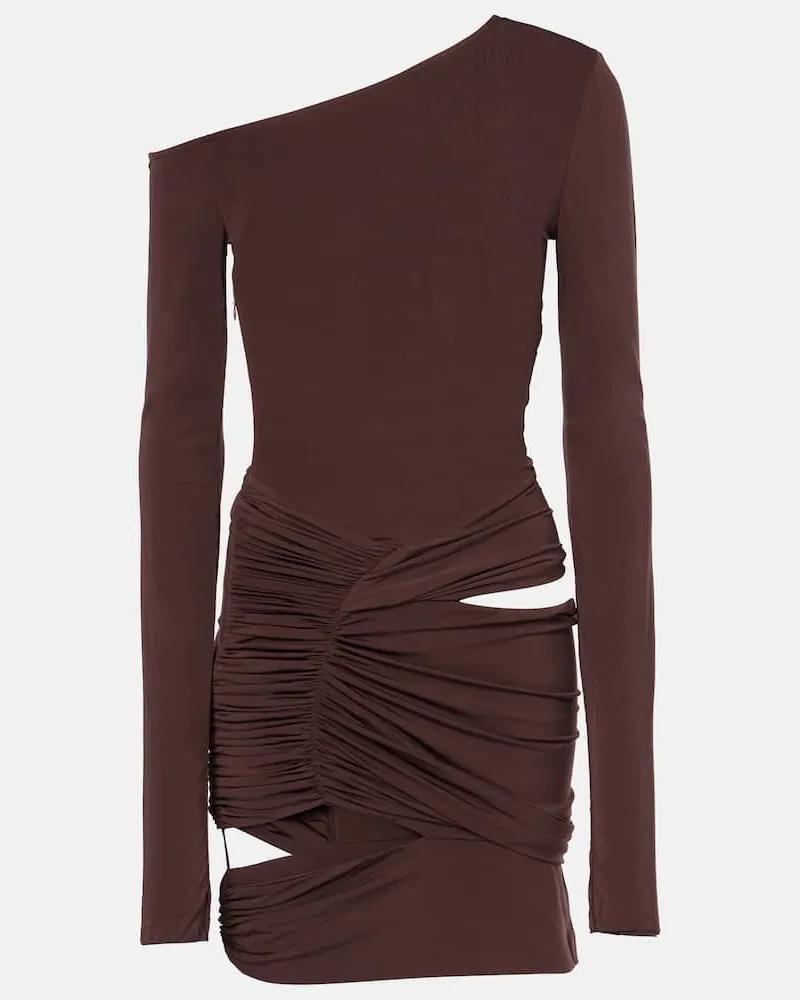 Nensi Dojaka Abito corto in jersey con cut-out Marrone