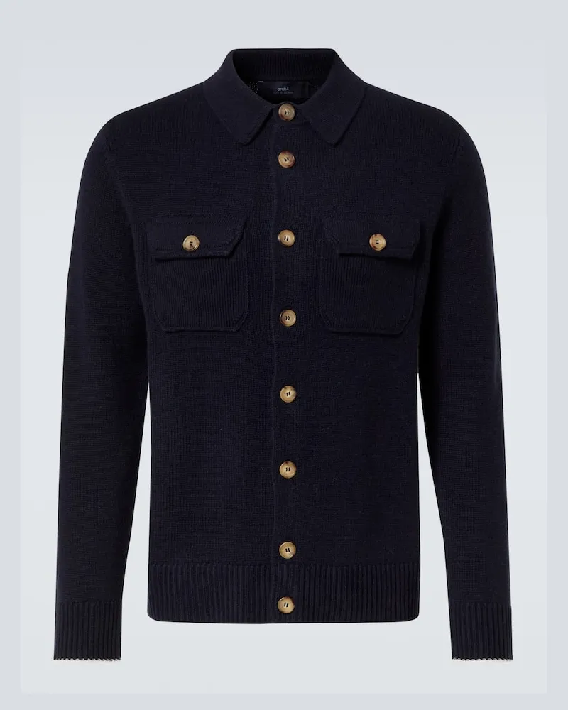 arch4 Cardigan Redcar in cashmere Blu