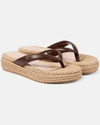 Gianvito Rossi Sandali espadrillas infradito con platform Marrone