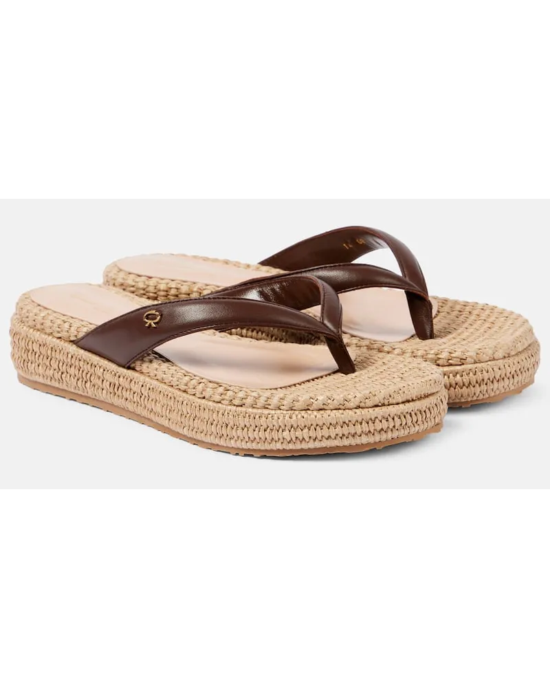 Gianvito Rossi Sandali espadrillas infradito con platform Marrone