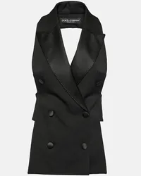 Dolce & Gabbana Gilet doppiopetto in misto lana Nero