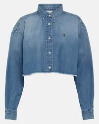 Givenchy Camicia di jeans cropped 4G Blu