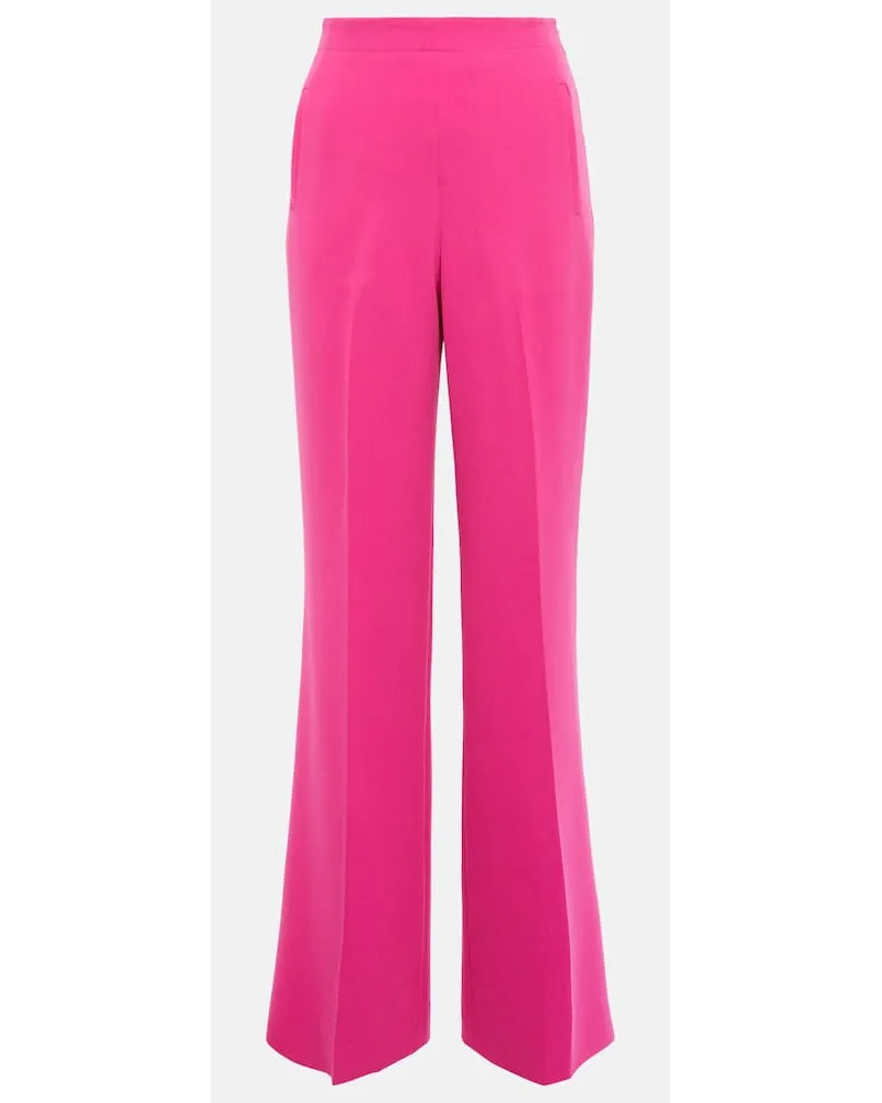 Roland Mouret Pantaloni in cady a gamba larga Rosa