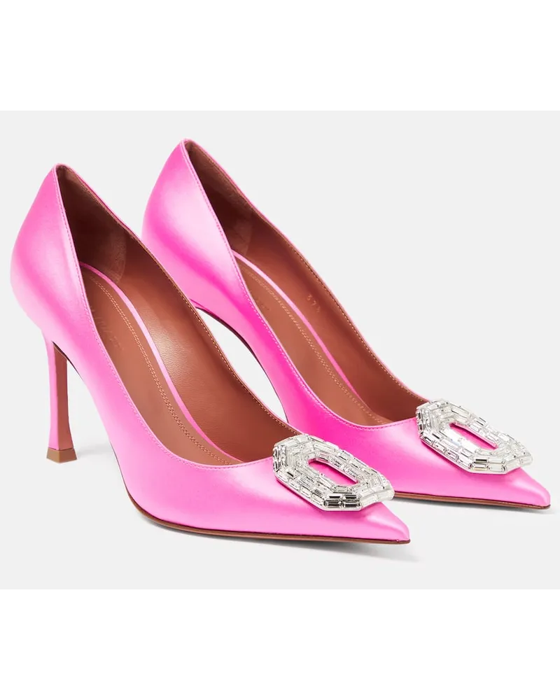 Amina Muaddi Pumps Camelia in raso Rosa