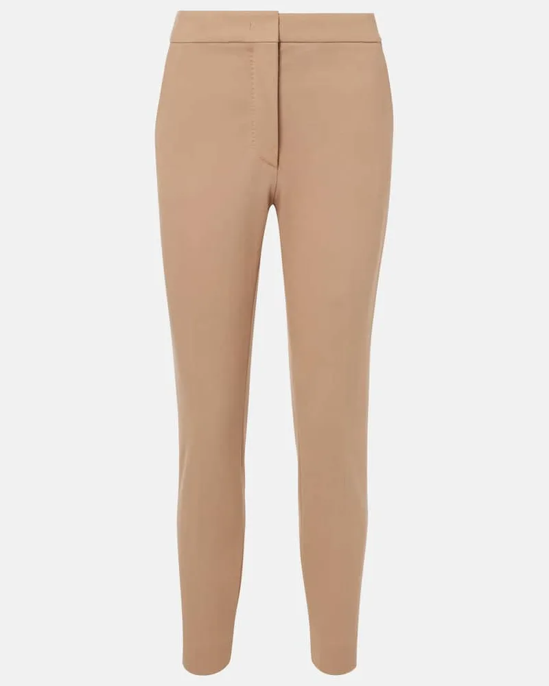 Max Mara Pantaloni slim Pegno in jersey Marrone
