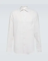 Loro Piana Camicia André in lino a righe Beige