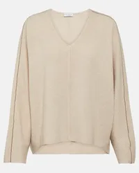 Brunello Cucinelli Pullover in misto lana, cashmere e seta Beige