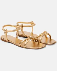 Gianvito Rossi Sandali Juno 05 in pelle metallizzata Oro