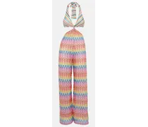 Missoni Jumpsuit in lamé di misto cotone a zig-zag Multicolore