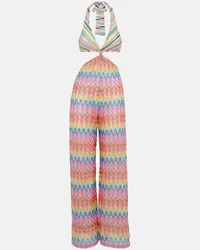 Missoni Jumpsuit in lamé di misto cotone a zig-zag Multicolore