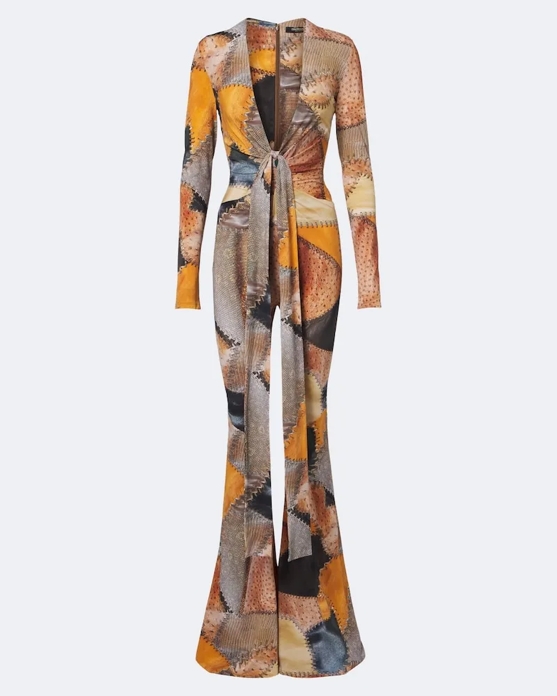 Roberto Cavalli Jumpsuit flared con stampa Multicolore