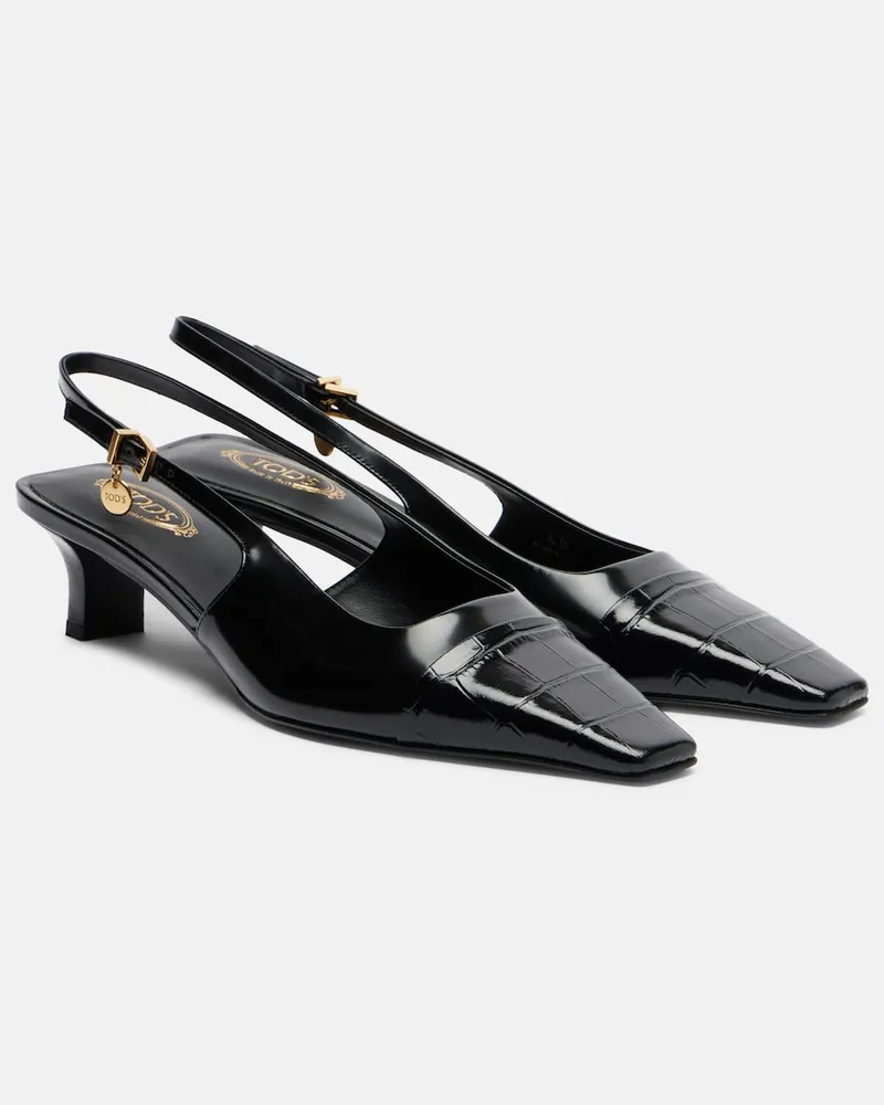 TOD'S Pumps slingback in vernice stampata Nero