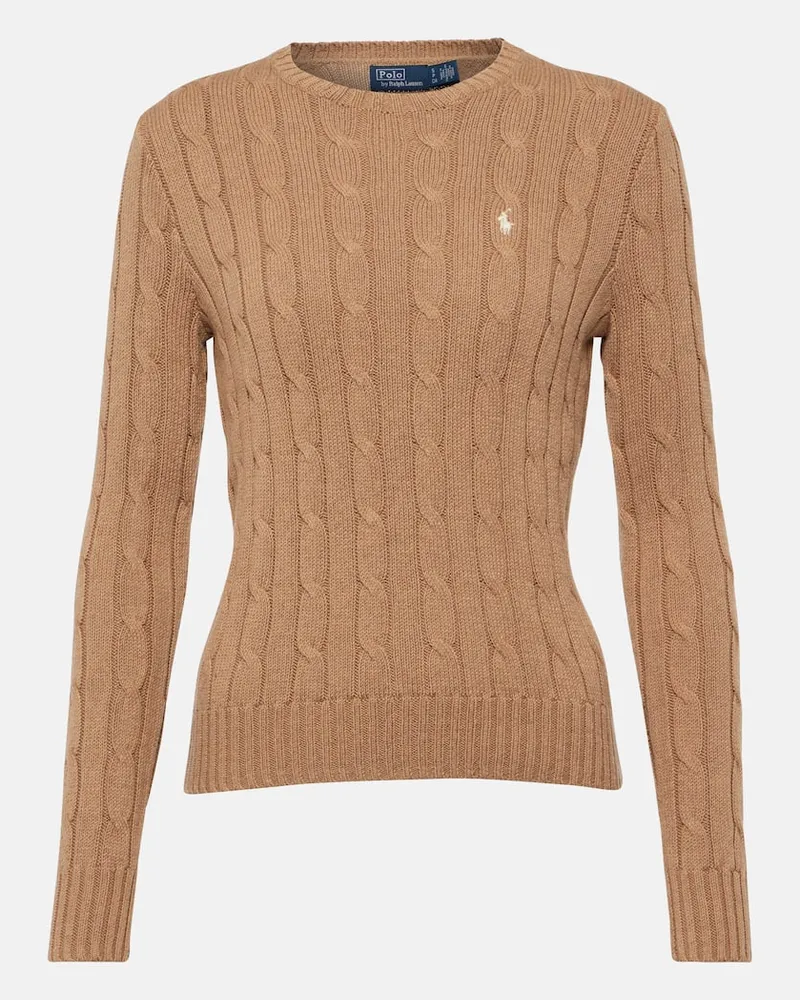 Ralph Lauren Pullover in maglia di cotone a trecce Neutro