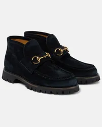 Gucci Stivaletti Horsebit in suede Nero