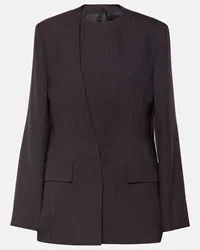 Victoria Beckham Blazer a righe Marrone