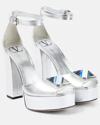 Valentino Garavani Pumps One Stud in pelle metallizzata Argento