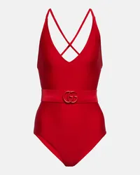 Gucci Costume intero con cintura Rosso