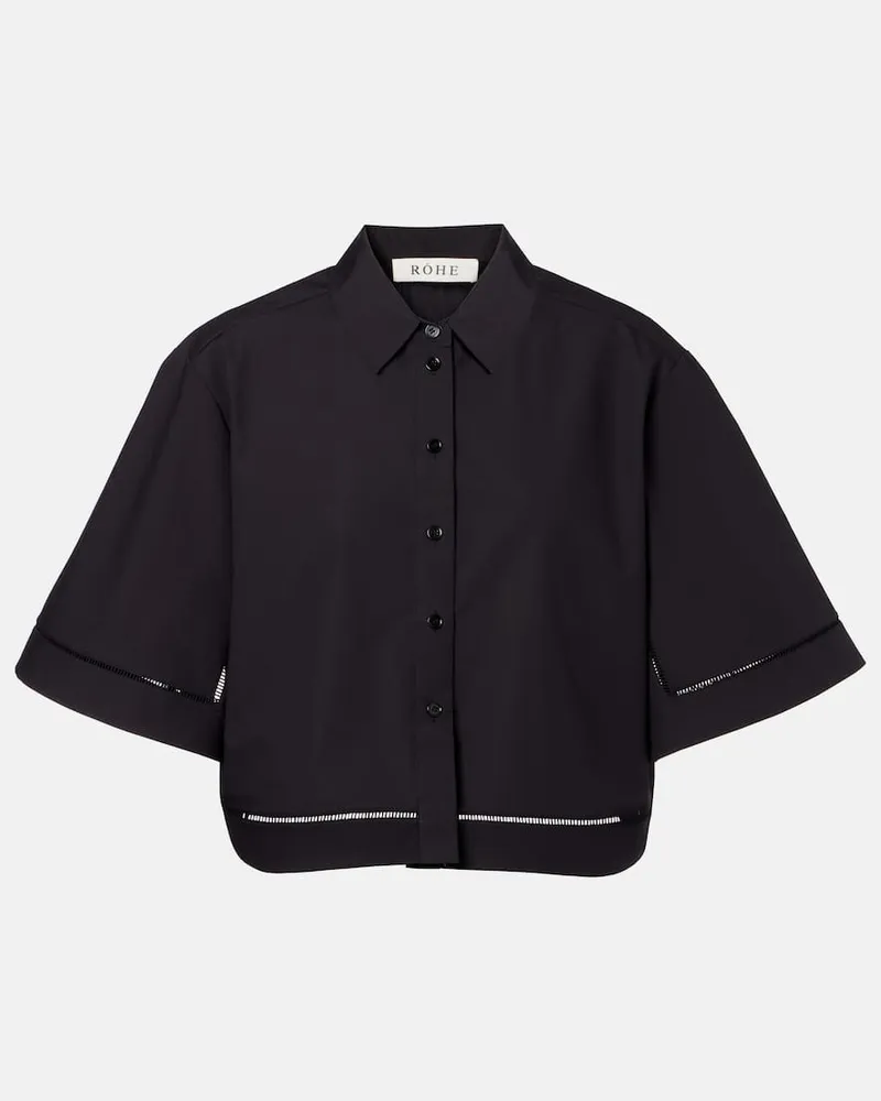 Róhe RÃ³he Camicia in popeline di cotone con ricamo Nero