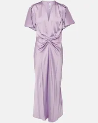 Victoria Beckham Abito midi in raso Viola