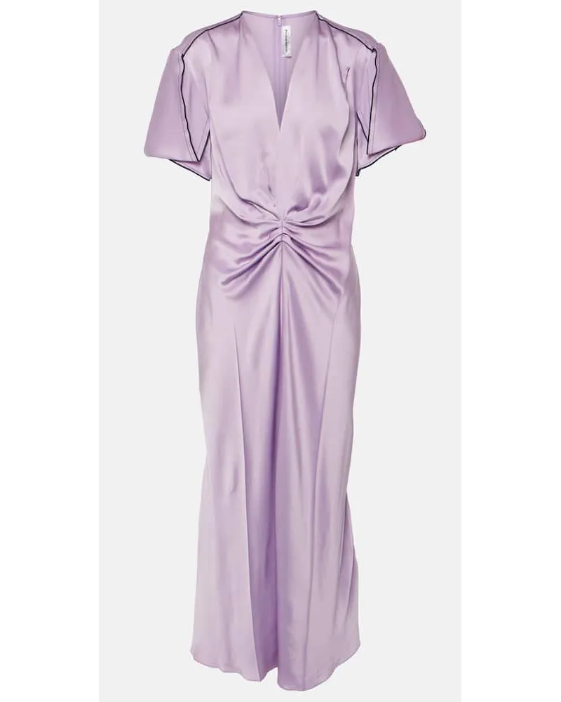 Victoria Beckham Abito midi in raso Viola